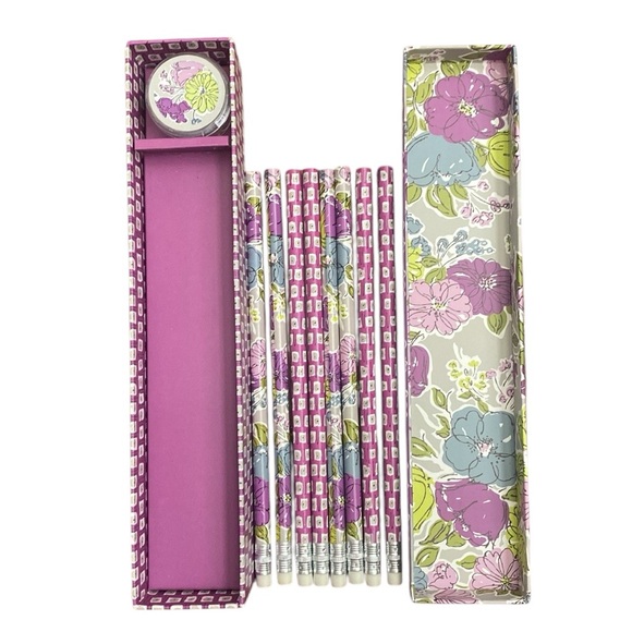 Vera Bradley Pencil Box Set in Watercolor Gray - Picture 2 of 9